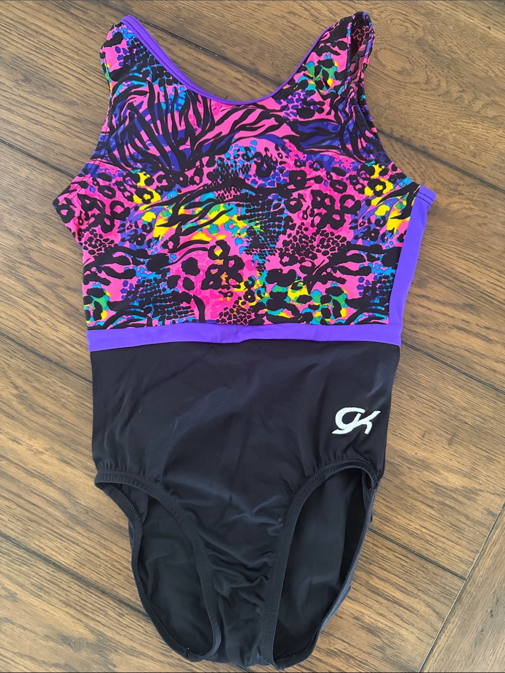 GK Animal-Print Gymnastics leotard child medium like new